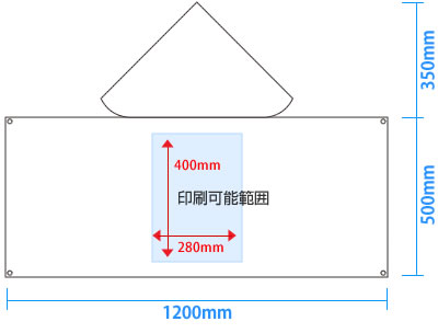 タオルパーカー印刷範囲