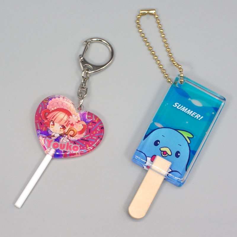 プキャンディーキーホルダー : ペコちゃん ポップキャンディ ミニチュアキーホルダー 4