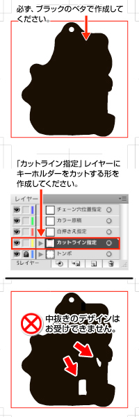 アクリル印刷原稿の作成方法　カットライン指定